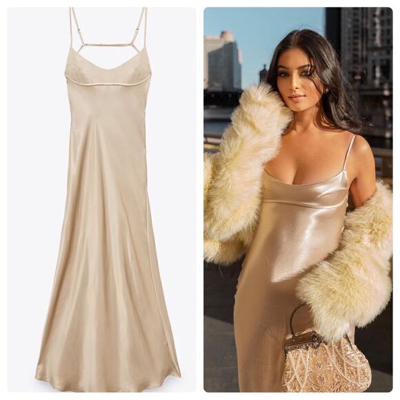 Zara TikTok famous Dress Cut Out New - Picture 1 of 6